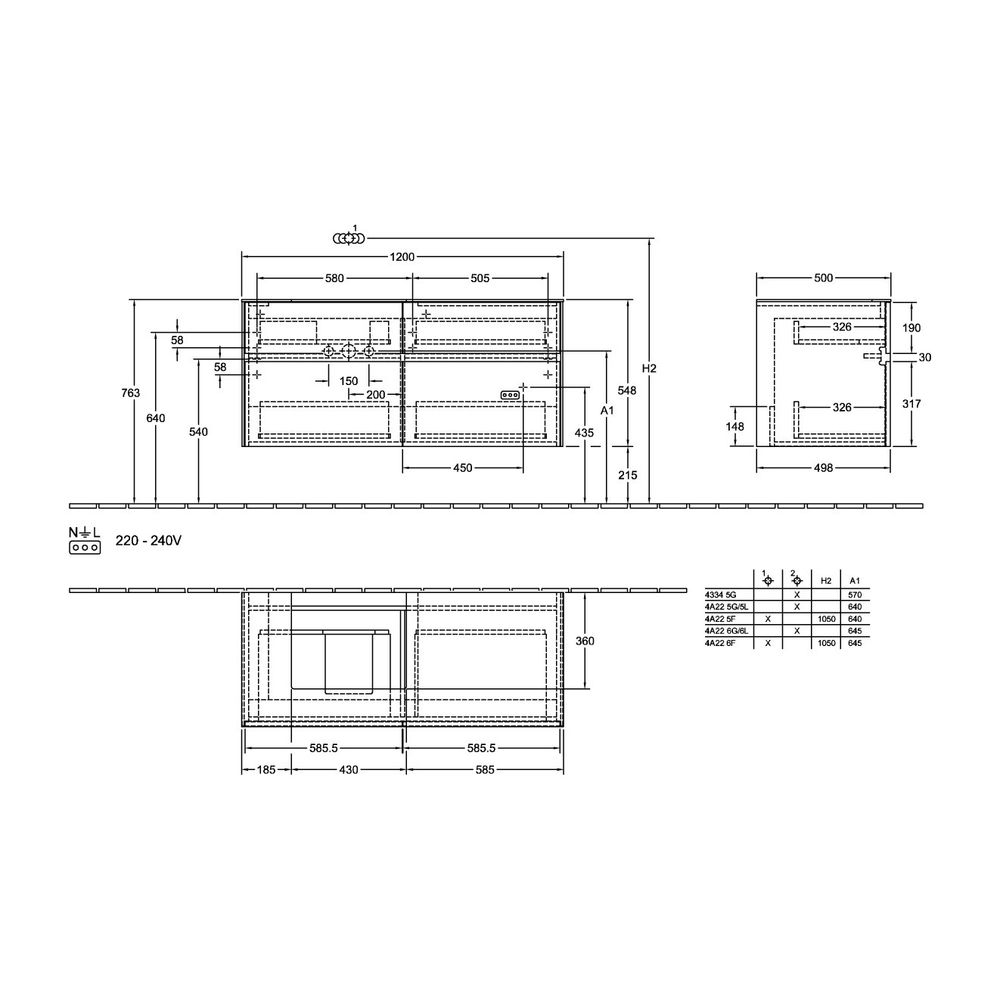 Villeroy & Boch Waschtischunterschrank Collaro C071B0 1200x548x500mm mit Beleuchtung... VILLEROY-C071B0MS 4065467192480 (Abb. 3)