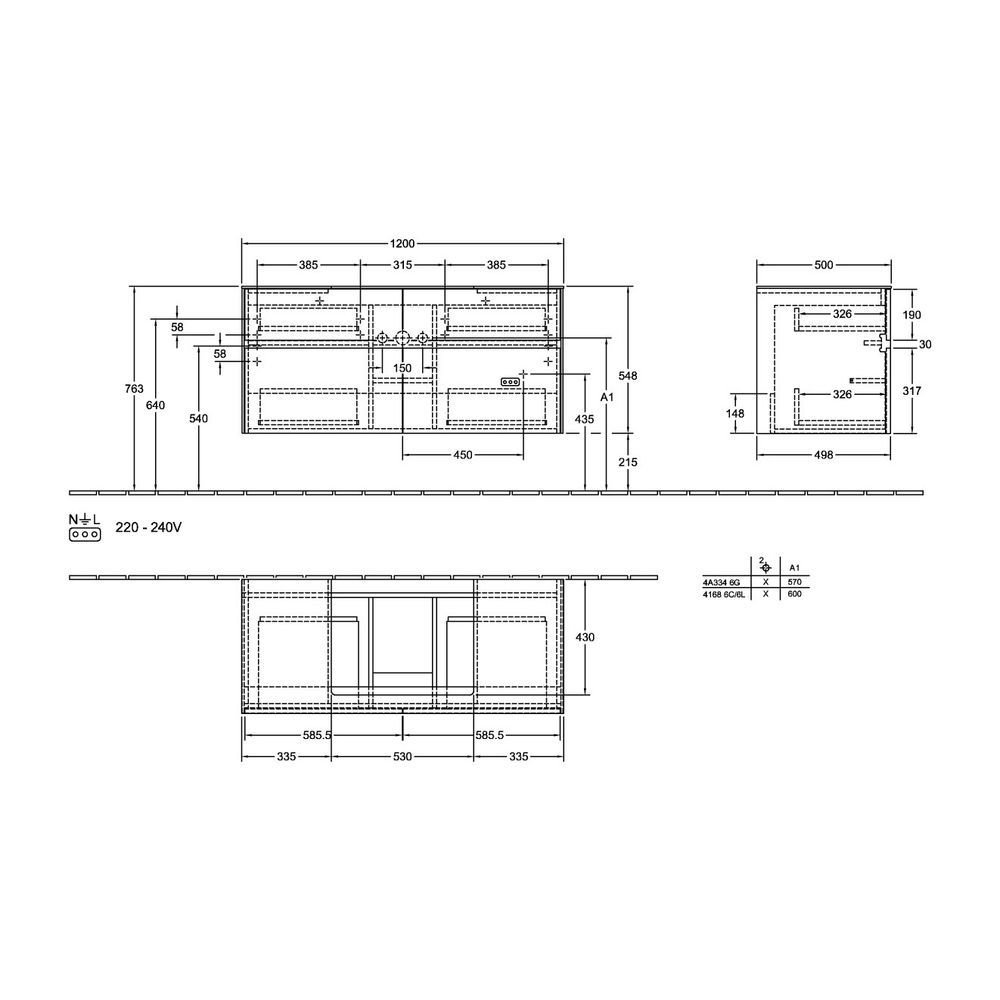 Villeroy & Boch Waschtischunterschrank Collaro C081B0 1200x548x500mm m. Beleuchtung ... VILLEROY-C081B0DH 4065467193555 (Abb. 3)