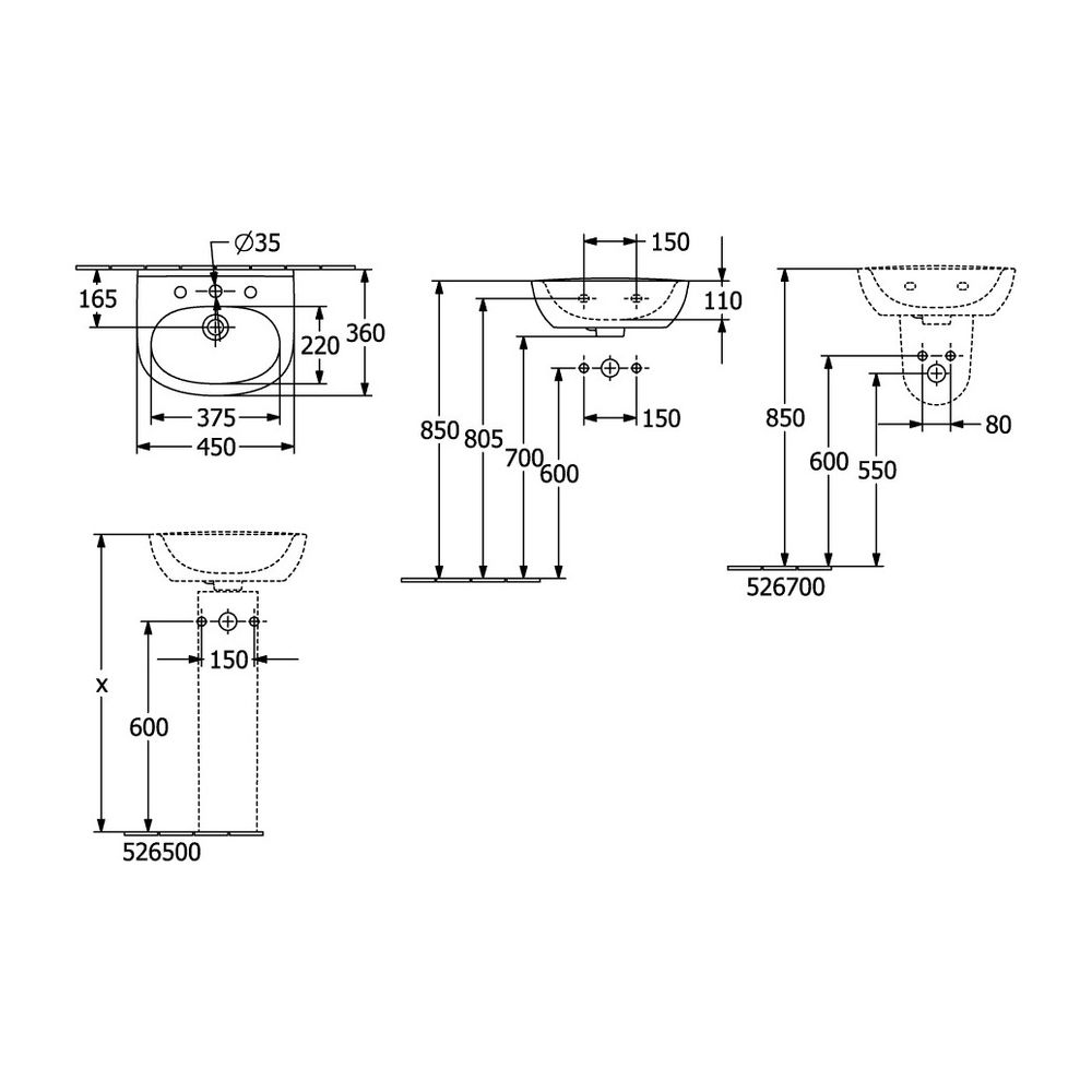 Villeroy & Boch Ablaufhaube O.novo 210x230x270mm Weiß Alpin... VILLEROY-52670001 4051202519674 (Abb. 12)