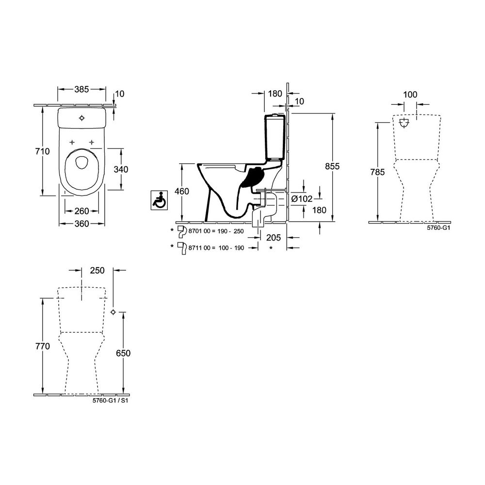 Villeroy & Boch Tiefspül-WC für Komb ViCare 360x680x460mm Oval bodenstehend Abgang w... VILLEROY-4620R001 4051202357252 (Abb. 4)