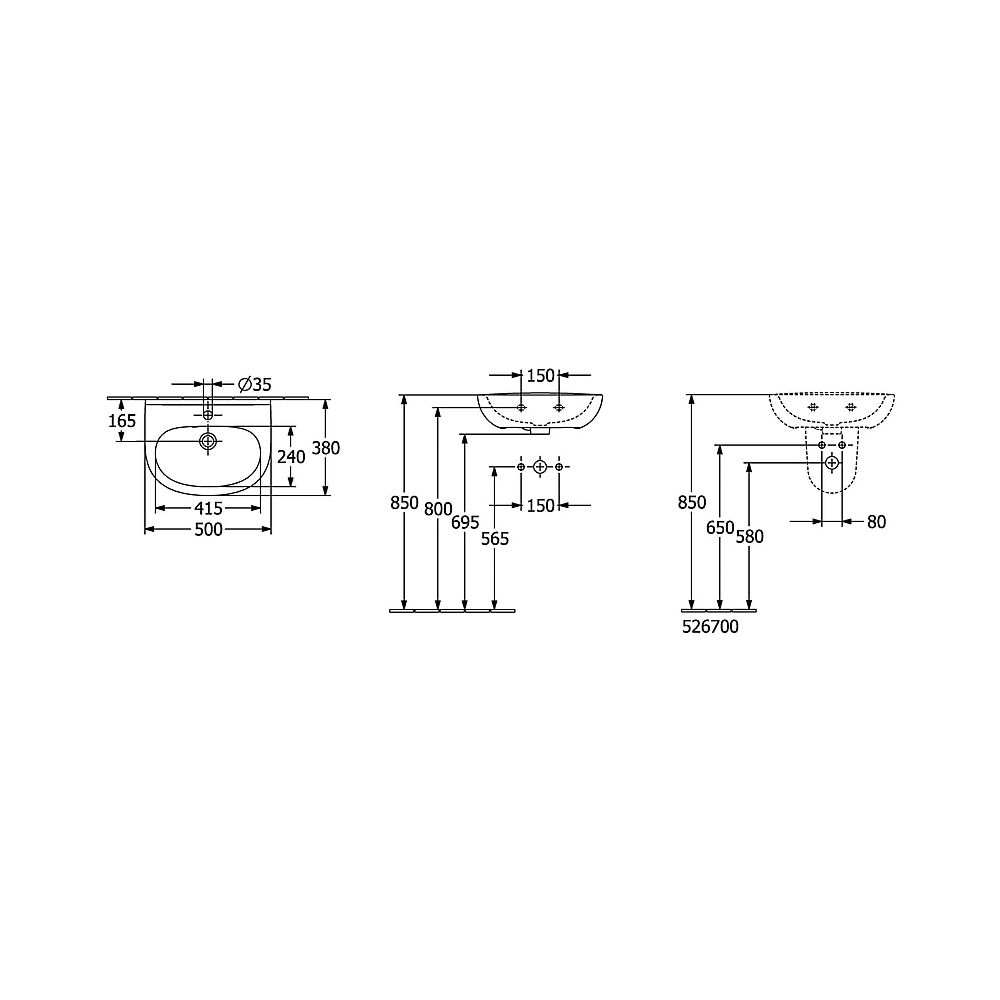 Villeroy & Boch Ablaufhaube O.novo 210x230x270mm Weiß Alpin CeramicPlus... VILLEROY-526700R1 4051202519681 (Abb. 3)