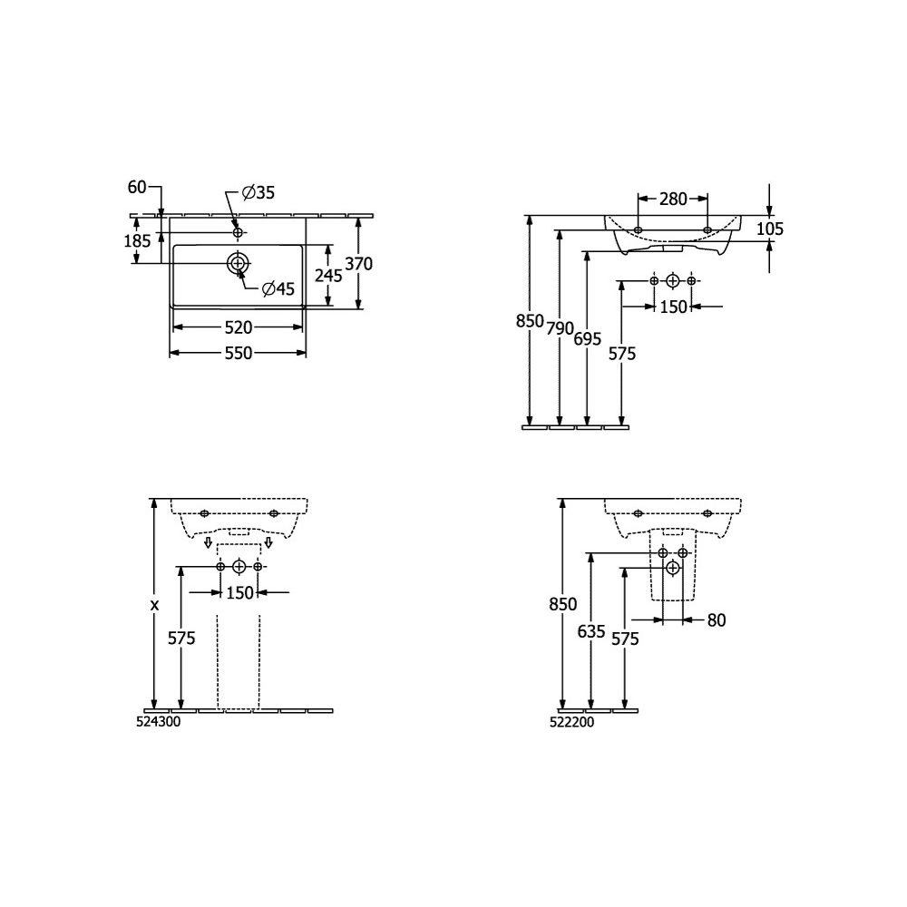 Villeroy & Boch Ablaufhaube Subway 2.0 194x245x300mm Weiß Alpin CeramicPlus... VILLEROY-522200R1 4022693890061 (Abb. 8)