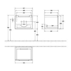 Villeroy & Boch Waschtischunterschrank Subway 2.0 00 537x420x423mm 1 Schublade, Wasc... VILLEROY-A68600FP 4047289978442 (Abb. 1)