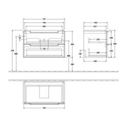 Villeroy & Boch Waschtischunterschrank Subway 2.0 00 787x520x449mm 2 Auszüge, Wascht... VILLEROY-A69600FP 4047289977940 (Abb. 1)