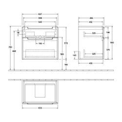 Villeroy & Boch Waschtischunterschrank Subway 2.0 00 637x590x454mm 2 Auszüge, Wascht... VILLEROY-A91000E8 4051202349639 (Abb. 1)