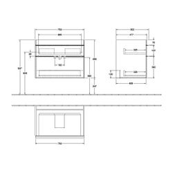 Villeroy & Boch Waschtischunterschrank Venticello 05 753x590x502mm 2 Auszüge, Wascht... VILLEROY-A92505VG 4051202971229 (Abb. 1)