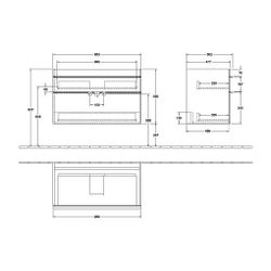 Villeroy & Boch Waschtischunterschrank Venticello 953x590x502mm 2 Auszüge, White Mat... VILLEROY-A92605MS 4051202369729 (Abb. 1)