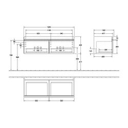 Villeroy & Boch Waschtischunterschrank Venticello 05 1253x420x502mm 2 Auszüge, Wasch... VILLEROY-A93905VH 4051202960643 (Abb. 1)