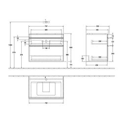 Villeroy & Boch Waschtischunterschrank Venticello 05 757x606x502mm 2 Auszüge, Wascht... VILLEROY-A94005VJ 4051202955106 (Abb. 1)