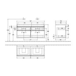 Villeroy & Boch Waschtischunterschrank Venticello 02 1257x606x502mm 4 Auszüge, für 2... VILLEROY-A94402VH 4051202960865 (Abb. 1)