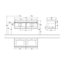 Villeroy & Boch Waschtischunterschrank Venticello 01 1257x436x502mm 2 Auszüge, für 2... VILLEROY-A94901PD 4051202531782 (Abb. 1)