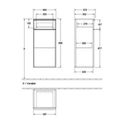 Villeroy & Boch Seitenschrank Venticello 02 404x866x372mm 1 Tür, 1 Schublade, Anschl... VILLEROY-A95002VH 4051202961169 (Abb. 1)