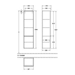 Villeroy & Boch Hochschrank Venticello 02 404x1546x372mm 1 Tür Anschlag links, Arizo... VILLEROY-A95102VH 4051202961268 (Abb. 1)