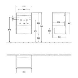 Villeroy & Boch Waschtischunterschrank Collaro 410x546x344mm 1 Tür, Anschlag rechts,... VILLEROY-C00501VK 4051202986865 (Abb. 1)