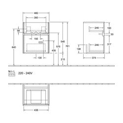 Villeroy & Boch Waschtischunterschrank Collaro 460x546x374mm 2 Auszüge, Waschbecken ... VILLEROY-C00600VK 4051202986964 (Abb. 1)