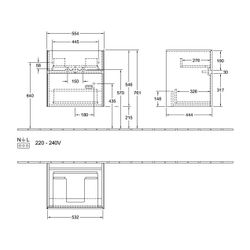 Villeroy & Boch Waschtischunterschrank Collaro B0 554x546x444mm mit Beleuchtung, 2 A... VILLEROY-C008B0RK 4065467185253 (Abb. 1)