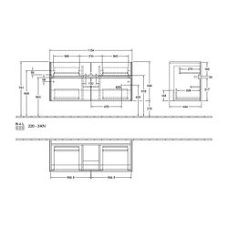 Villeroy & Boch Waschtischunterschrank Collaro 1154x546x444mm 4 Auszüge, Waschbecken... VILLEROY-C01200VJ 4051202988142 (Abb. 1)