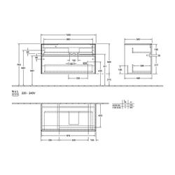 Villeroy & Boch Waschtischunterschrank Collaro C018 1000x548x500mm 2 Auszüge, Waschb... VILLEROY-C01800PD 4051202989439 (Abb. 1)