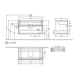 Villeroy & Boch Waschtischunterschrank Collaro C020 1000x548x500mm 2 Auszüge, Wascht... VILLEROY-C02000PD 4051202989835 (Abb. 1)