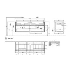 Villeroy & Boch Waschtischunterschrank Collaro C021 1600x548x500mm 4 Auszüge, für 2 ... VILLEROY-C02100PD 4051202990039 (Abb. 1)