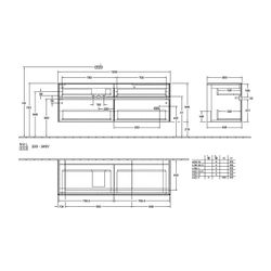 Villeroy & Boch Waschtischunterschrank Collaro C029 1600x548x500mm 4 Auszüge, Waschb... VILLEROY-C02900VJ 4051202991548 (Abb. 1)