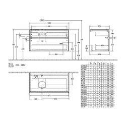 Villeroy & Boch Waschtischunterschrank Collaro C039B0 1000x548x500mm mit Beleuchtung... VILLEROY-C039B0FP 4065467188070 (Abb. 1)