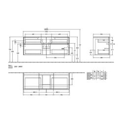 Villeroy & Boch Waschtischunterschrank Collaro C073B0 1400x548x500mm mit Beleuchtung... VILLEROY-C073B0FP 4065467192695 (Abb. 1)