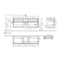 Villeroy & Boch Waschtischunterschrank Collaro 1600x548x500mm 4 Auszüge, Waschbecken... VILLEROY-C07700FP 4065467190493 (Abb. 1)