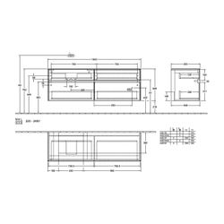 Villeroy & Boch Waschtischunterschrank Collaro 1600x548x500mm 4 Auszüge, Waschbecken... VILLEROY-C07800RK 4065467190646 (Abb. 1)