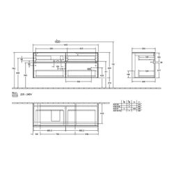 Villeroy & Boch Waschtischunterschrank Collaro C08900 1400x548x500mm 2 Auszüge, Wasc... VILLEROY-C08900FP 4065467191810 (Abb. 1)