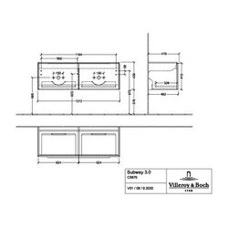 Villeroy & Boch Waschtischunterschrank Subway 3.0 C56701 1272x429x462mm 2 Auszüge, W... VILLEROY-C56701VM 4062373823439 (Abb. 1)