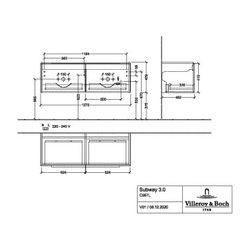 Villeroy & Boch Waschtischunterschrank Subway 3.0 C567L2 1272x429x462mm m. Beleucht.... VILLEROY-C567L2VQ 4062373828243 (Abb. 1)