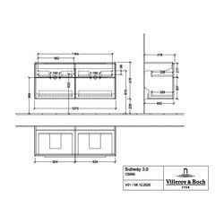 Villeroy & Boch Waschtischunterschrank Subway 3.0 C56801 1272x576x462mm 4 Auszüge, W... VILLEROY-C56801VM 4062373823699 (Abb. 1)