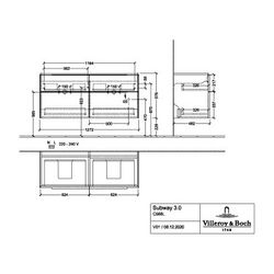 Villeroy & Boch Waschtischunterschrank Subway 3.0 C568L0 1272x576x462mm m. Beleucht.... VILLEROY-C568L0VH 4062373841549 (Abb. 1)