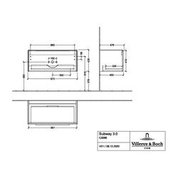 Villeroy & Boch Waschtischunterschrank Subway 3.0 01 973x429x462mm 1 Auszug, Waschti... VILLEROY-C56901VJ 4062373824009 (Abb. 1)