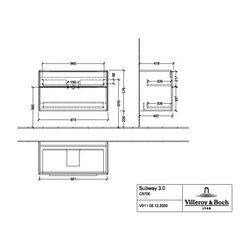 Villeroy & Boch Waschtischunterschrank Subway 3.0 01 973x576x462mm 2 Auszüge, Wascht... VILLEROY-C57001VF 4062373824191 (Abb. 1)