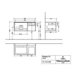 Villeroy & Boch Waschtischunterschrank Subway 3.0 01 1001x423x500mm 2 Auszüge, Wasch... VILLEROY-C57201VF 4062373824719 (Abb. 1)