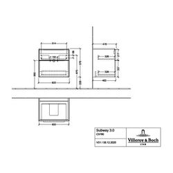 Villeroy & Boch Waschtischunterschrank Subway 3.0 01 622x576x462mm 2 Auszüge, Wascht... VILLEROY-C57601VL 4062373825761 (Abb. 1)