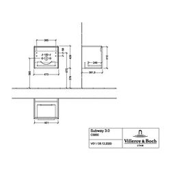 Villeroy & Boch Waschtischunterschrank Subway 3.0 00 473x429x392mm 1 Auszug, Waschti... VILLEROY-C58000RH 4062373840900 (Abb. 1)