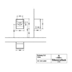 Villeroy & Boch Waschtischunterschrank Subway 3.0 01 351x429x293mm 1 Tür, Anschlag r... VILLEROY-C58401VF 4062373827833 (Abb. 1)