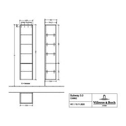 Villeroy & Boch Hochschrank Subway 3.0 C58602 400x1710x346mm 2 Türen, Anschlag links... VILLEROY-C58602VQ 4062373832929 (Abb. 1)