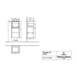 Villeroy & Boch Seitenschrank Subway 3.0 02 400x860x346mm 1 Auszug 1 Tür Anschlag li... VILLEROY-C59402VR 4062373844366 (Abb. 1)