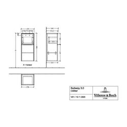 Villeroy & Boch Seitenschrank Subway 3.0 00 400x860x346mm 1 Auszug, 1 Tür, Anschlag ... VILLEROY-C59500VM 4062373844670 (Abb. 1)