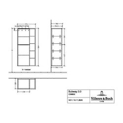 Villeroy & Boch Mittelschrank Subway 3.0 01 574x1200x346mm 2 Türen, Anschlag links, ... VILLEROY-C59801RK 4062373845035 (Abb. 1)