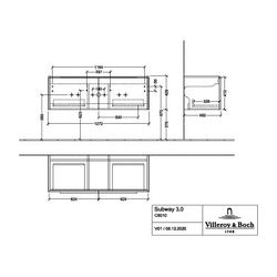 Villeroy & Boch Waschtischunterschrank Subway 3.0 C60102 1272x429x462mm 2 Auszüge, W... VILLEROY-C60102VM 4065467160595 (Abb. 1)