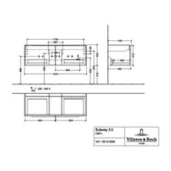 Villeroy & Boch Waschtischunterschrank Subway 3.0 C601L1 1272x429x462mm m. Bel. 2 Au... VILLEROY-C601L1VE 4065467161028 (Abb. 1)