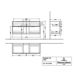 Villeroy & Boch Waschtischunterschrank Subway 3.0 C60202 1272x576x462mm 4 Auszüge, W... VILLEROY-C60202VR 4065467160885 (Abb. 1)