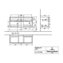 Villeroy & Boch Waschtischunterschrank Subway 3.0 C602L0 1272x576x462mm m. Beleuchtu... VILLEROY-C602L0RK 4065467161165 (Abb. 1)