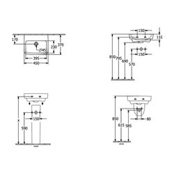 Villeroy & Boch Ablaufhaube O.novo 210x230x270mm Weiß Alpin CeramicPlus... VILLEROY-526700R1 4051202519681 (Abb. 1)