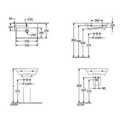 Villeroy & Boch Ablaufhaube Subway 2.0 194x245x300mm Weiß Alpin CeramicPlus... VILLEROY-522200R1 4022693890061 (Abb. 1)